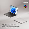 ASUS ZENBOOK S 14 OLED UX5406SA-OLEDU731WG | Intel Core Ultra 7 258V 32GB, 32GB RAM, 1TB SSD, 14.0" OLED 3K 120Hz, Intel Arc Graphics, Win11 Home, Eng-Arab Keyboard, Gray